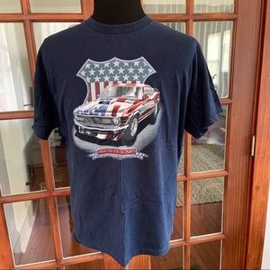 Muscle Car American Flag T Shirt